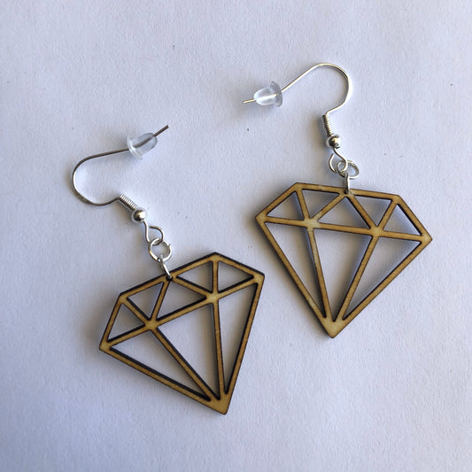 Boucles d’oreilles en forme de diamant